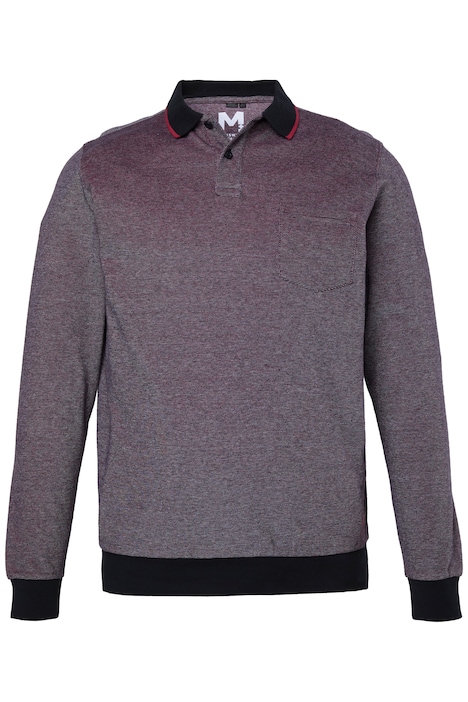 Pánská polokošile s dlouhým rukávem, bauchfit, piqué, kontrasty, do vel. 8XL