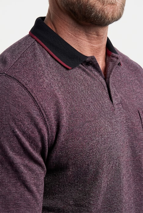 Men+ Langarmpoloshirt, Bauchfit, Piquee, Kontraste, bis 8 XL