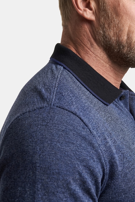 Men+ Langarmpoloshirt, Bauchfit, Piquee, Kontraste, bis 8 XL