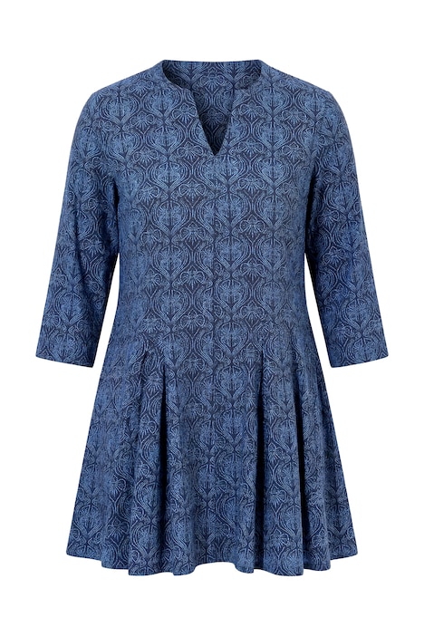 Shirt, Godetfalten, Tunika-Ausschnitt, 3/4-Arm