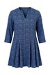 Shirt, Godetfalten, Tunika-Ausschnitt, 3/4-Arm