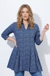 Shirt, Godetfalten, Tunika-Ausschnitt, 3/4-Arm