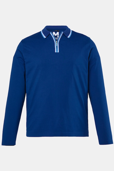 Polokošile s dlouhými rukávy, kontrastní pruhy, zip, do vel. 8XL