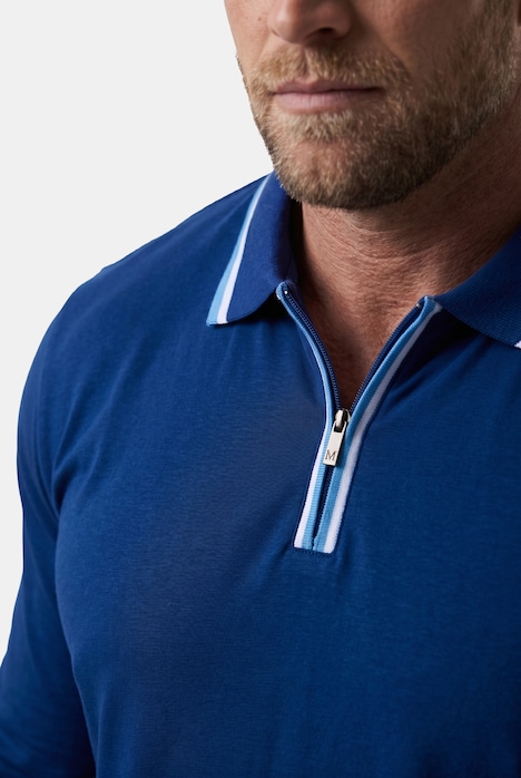 Polokošile s dlouhými rukávy, kontrastní pruhy, zip, do vel. 8XL