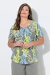 T-Shirt, 1/2 Arm, V-Ausschnitt, Allover-Print, OEKO-TEX MIG