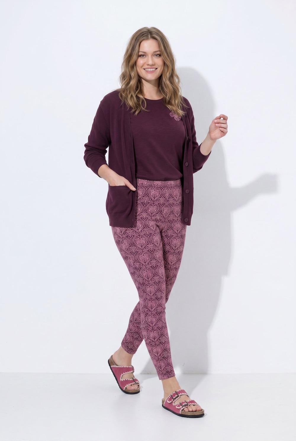 Leggings, Blüten, Elastikbund, Stretch, Biobaumwolle