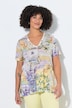 T-Shirt, A-Linie, Glitzersteinchen, Blumenmuster