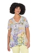 Tričko, áčkový střih, třpytivé kamínky, květinový vzor