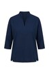 Bluse, Ziernaht, Kelchkragen, 3/4-Arm, Biobaumwolle