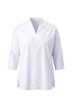 Bluse, Ziernaht, Kelchkragen, 3/4-Arm, Biobaumwolle