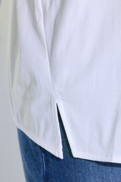 Bluse, Ziernaht, Kelchkragen, 3/4-Arm, Biobaumwolle