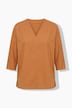 Bluse, Ziernaht, Kelchkragen, 3/4-Arm, Biobaumwolle