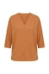 Bluse, Ziernaht, Kelchkragen, 3/4-Arm, Biobaumwolle