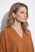 Bluse, Ziernaht, Kelchkragen, 3/4-Arm, Biobaumwolle