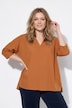 Bluse, Ziernaht, Kelchkragen, 3/4-Arm, Biobaumwolle