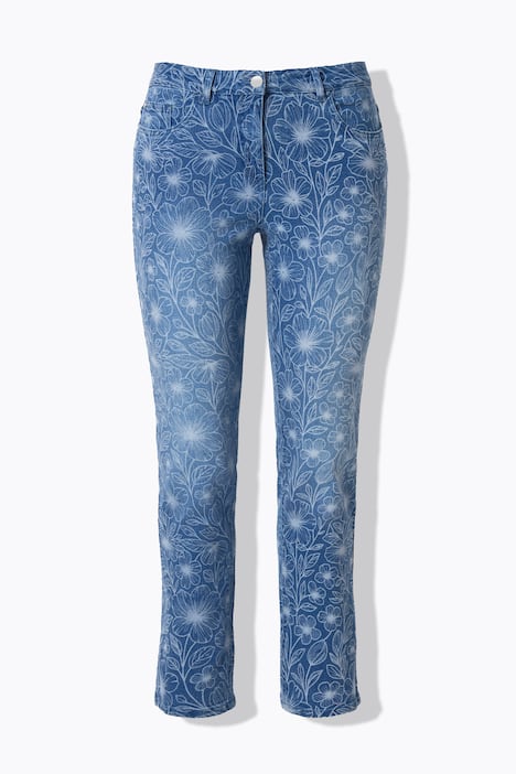 Jeans Emma, Slim Fit, Blütenmuster, 5-Pocket