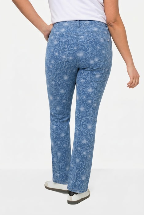 Jeans Emma, Slim Fit, Blütenmuster, 5-Pocket