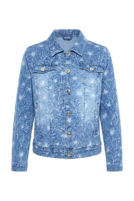 Jeansjacke Frieda, Blumenmuster, 4 Taschen