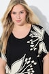 Poncho-shirt, bloemen, oversized, ronde hals, korte mouwen