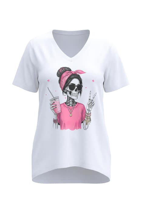 Tričko, áčkový střih, lebka v dámském provedení