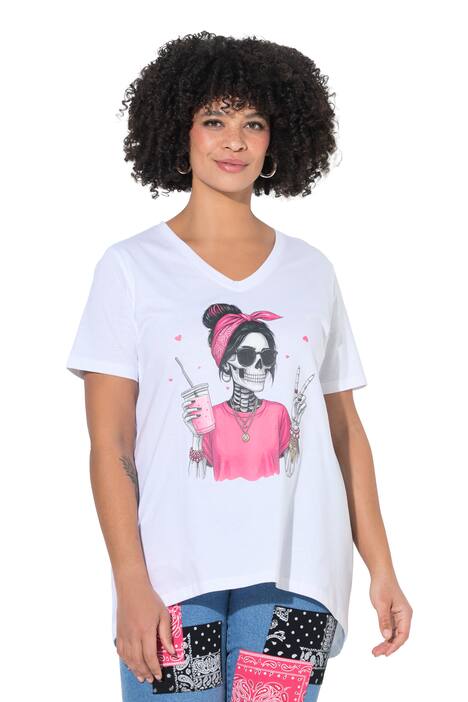 Tričko, áčkový střih, lebka v dámském provedení