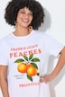 T-Shirt, Boxy Passform, Pfirsich-Motiv