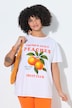 T-Shirt, Boxy Passform, Pfirsich-Motiv