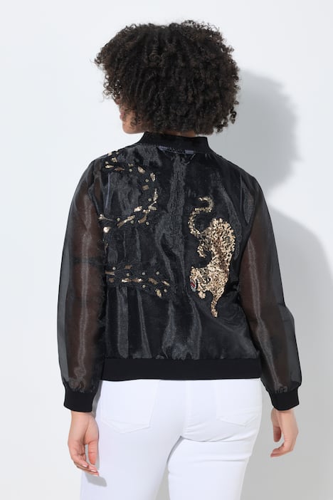 College-Jacke, Loose Fit, leicht transparent, Stickereien