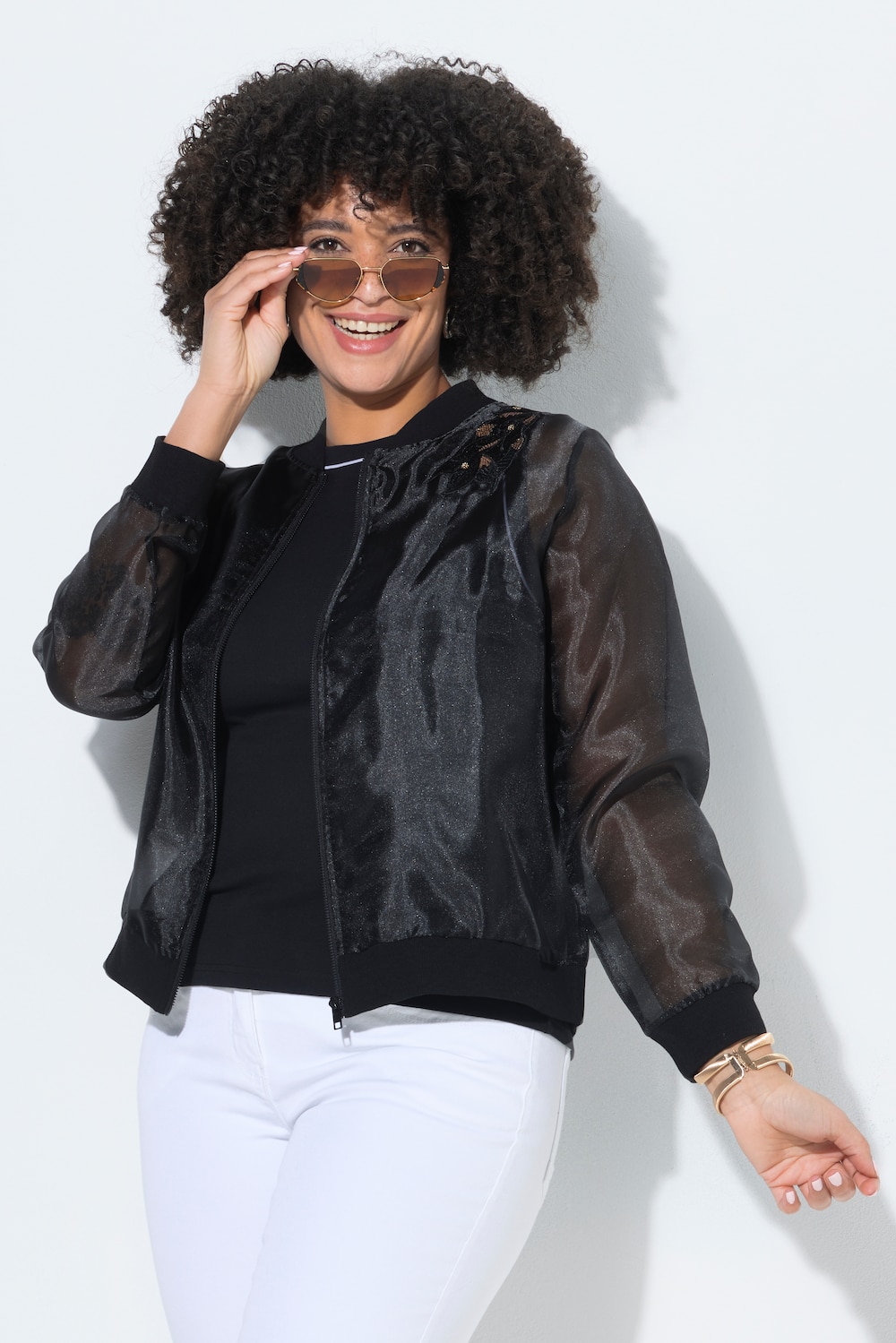 College-Jacke, Loose Fit, leicht transparent, Stickereien