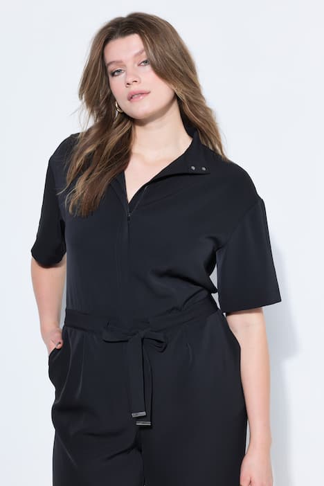 Combinaison oversize, col montant, fermeture zippée