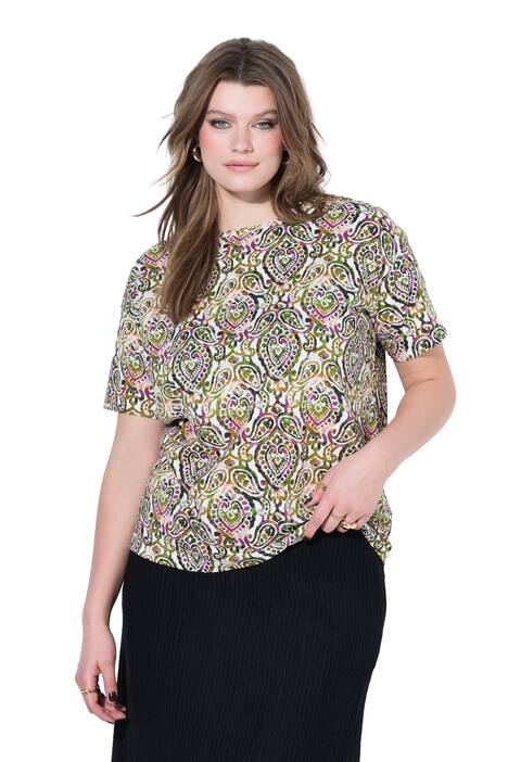 Tričko, volný střih, paisley potisk