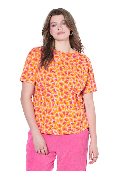 Tričko, oversize střih, leopardí potisk