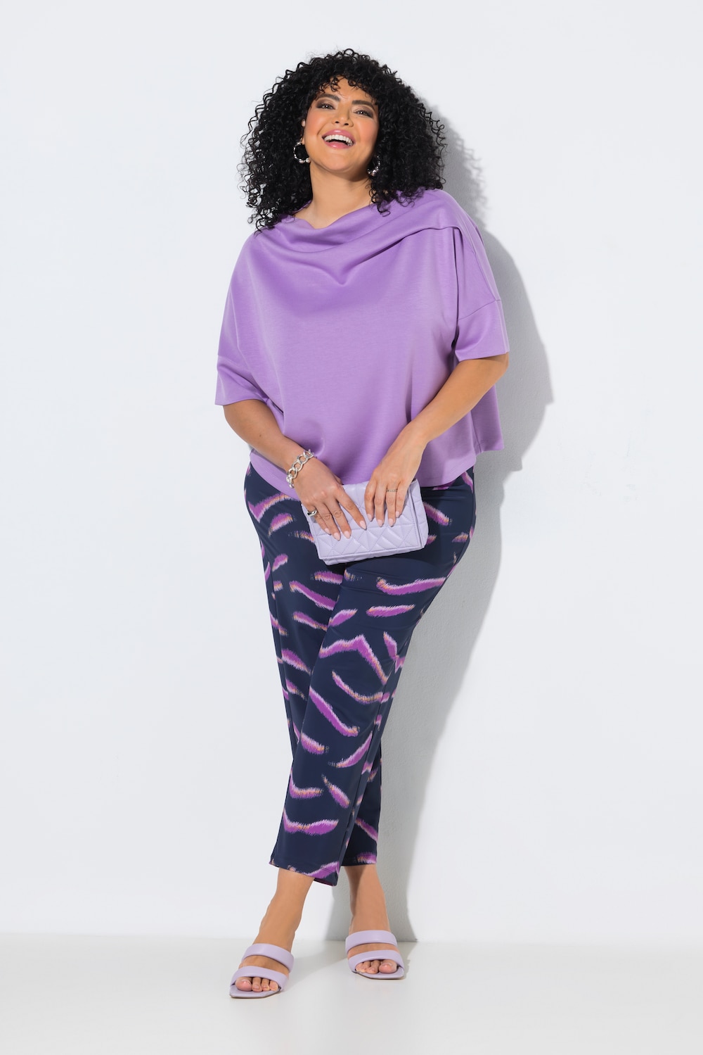 Jerseyhose Sienna, Animal, schmales Bein, Elastikbund