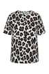 Tričko, oversize, leopardí motiv, neonový nápis