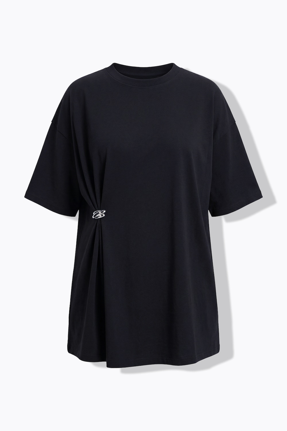 Stora storlekar T-shirt i oversized modell med dekorativa knutar, Dam, svart, storlek: 58/60, Bomull, Studio Untold