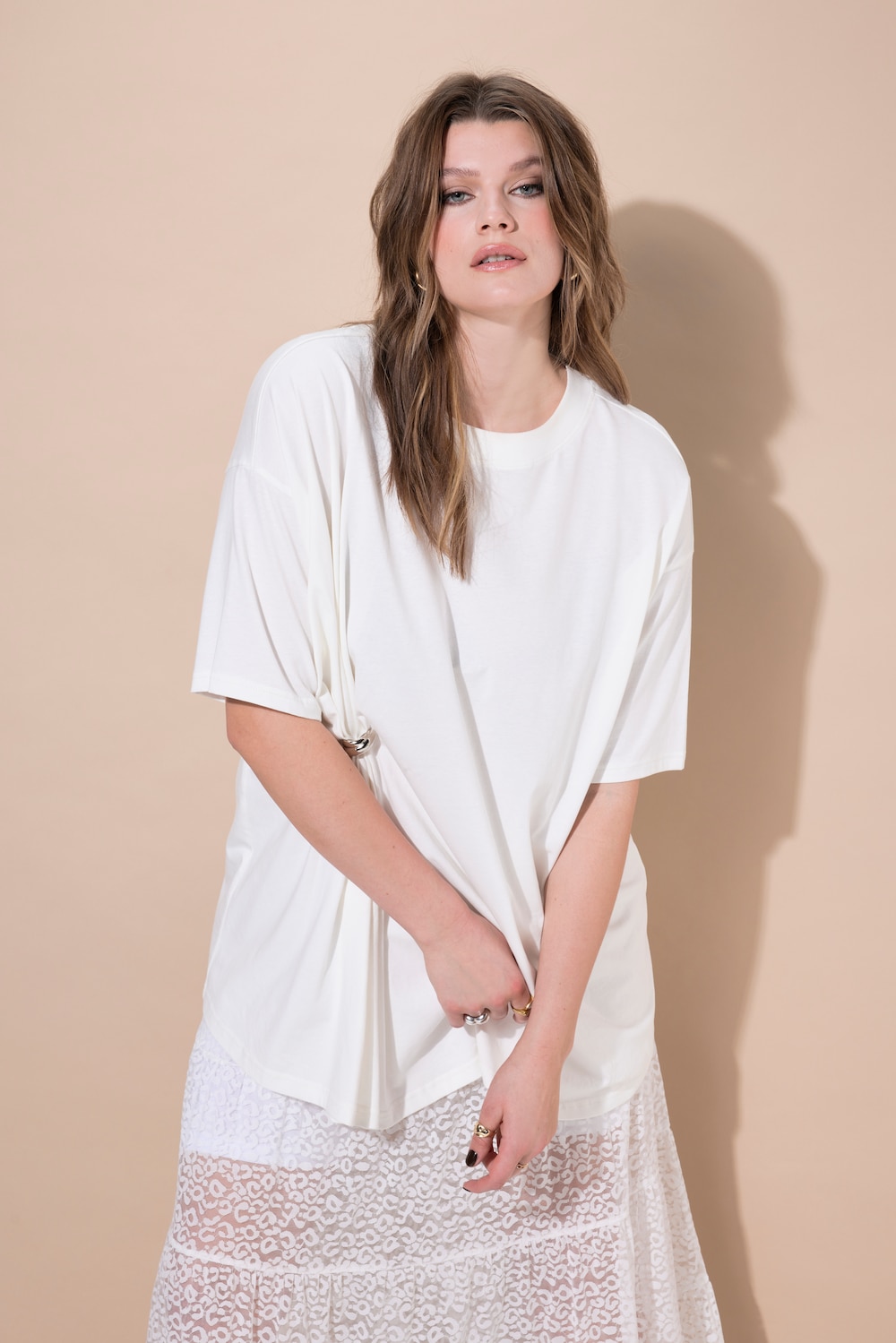 T-Shirt, oversized, Schmuckknoten