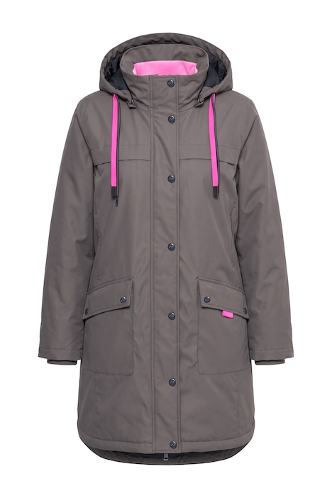 Funkční parka, odepínací kapuce, dvoucestný zip, reflexní potisky