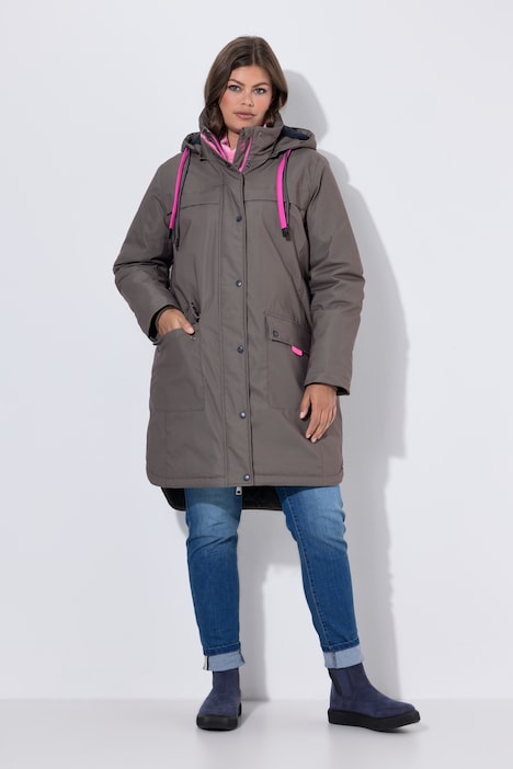 Functionele parka, afneembare capuchon, 2-wegritssluiting, reflecterende prints