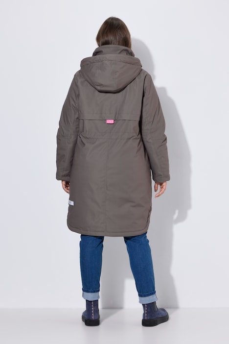 Functionele parka, afneembare capuchon, 2-wegritssluiting, reflecterende prints