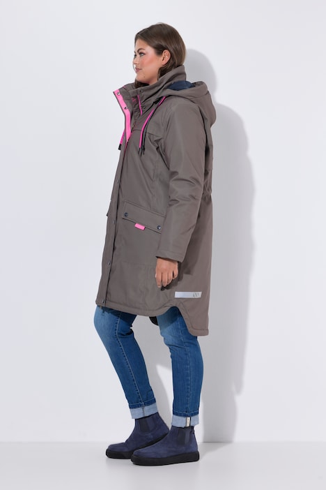 Functionele parka, afneembare capuchon, 2-wegritssluiting, reflecterende prints