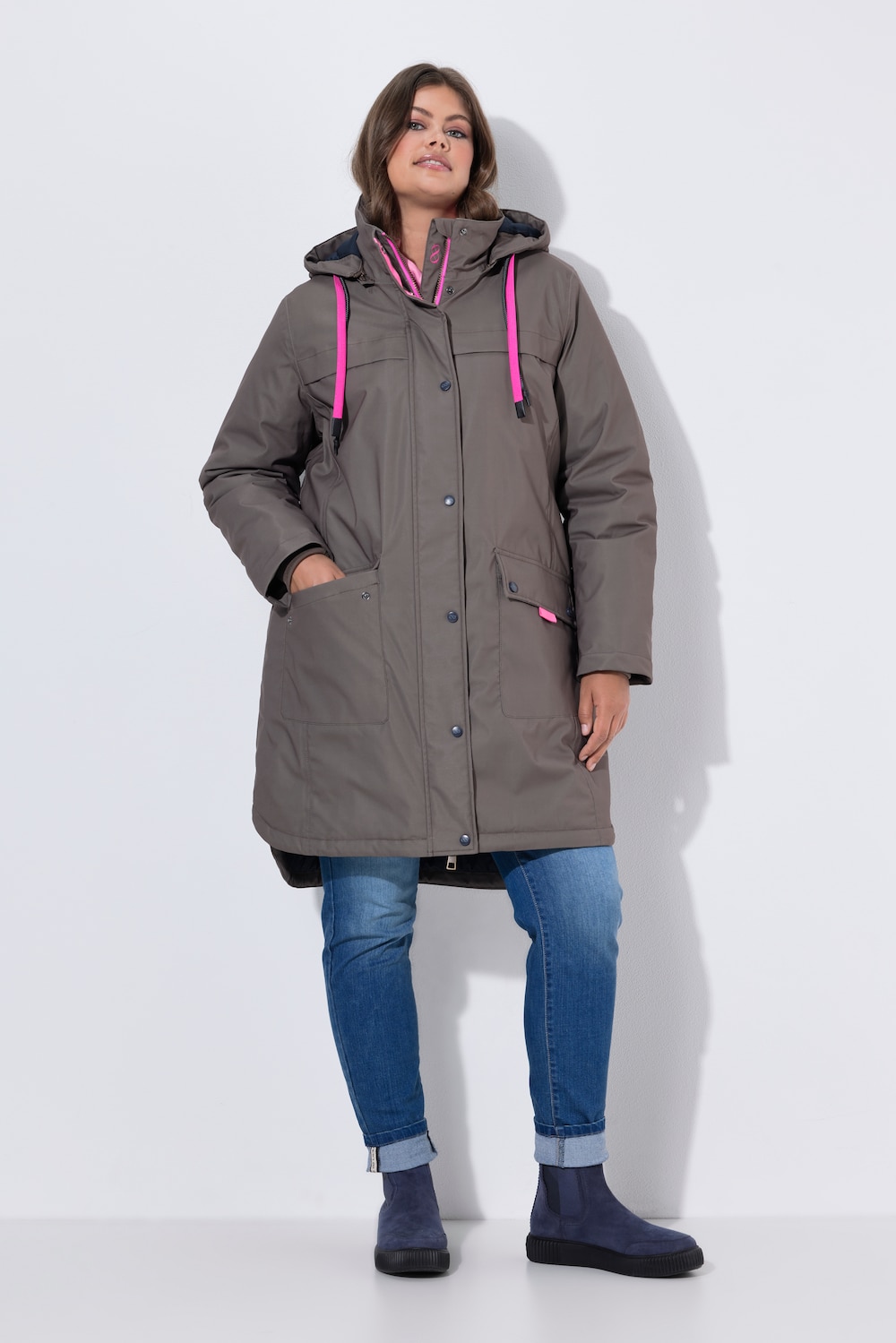 Functionele parka, afneembare capuchon, 2-wegritssluiting, reflecterende prints