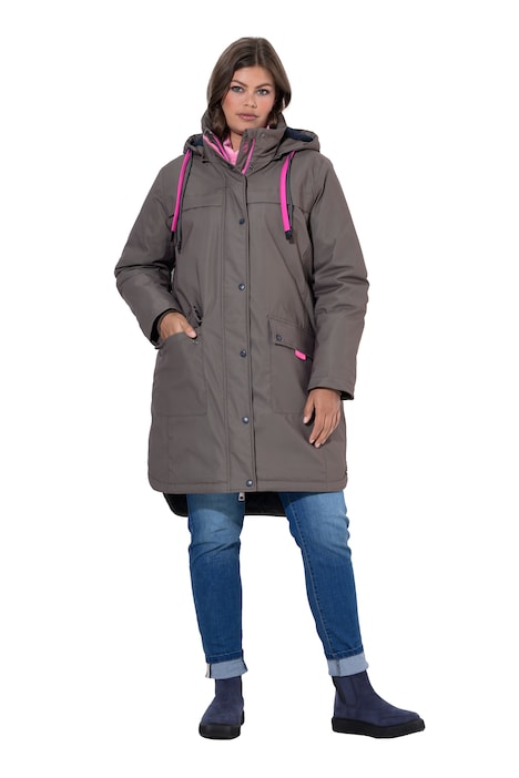 Funkční parka, odepínací kapuce, dvoucestný zip, reflexní potisky