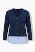 Sweatjacke, 2-in-1-Look, V-Ausschnitt, Biobaumwolle
