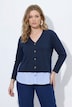 Sweatjacke, 2-in-1-Look, V-Ausschnitt, Biobaumwolle