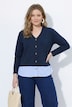 Sweatjacke, 2-in-1-Look, V-Ausschnitt, Biobaumwolle