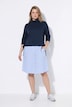 Kleid, Materialmix, Rollkragen, 3/4-Arm, Biobaumwolle