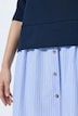 Kleid, Materialmix, Rollkragen, 3/4-Arm, Biobaumwolle