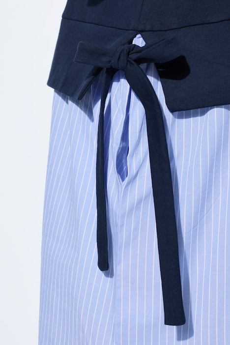 Kleid, Materialmix, Rollkragen, 3/4-Arm, Biobaumwolle