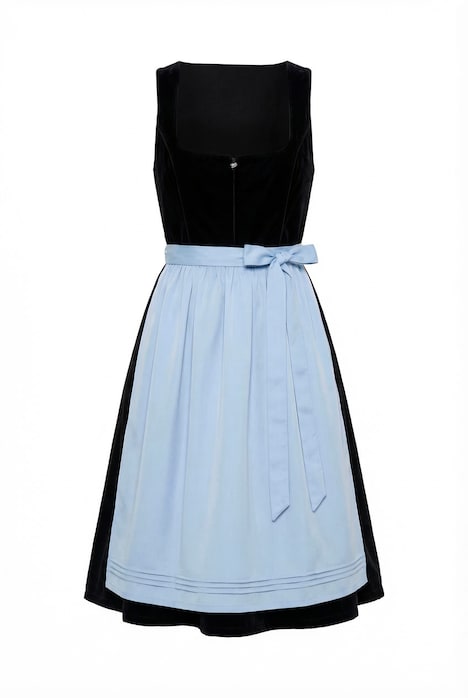 Sametový dirndl, přívěsek ve tvaru srdce, hranatý výstřih, bez rukávů