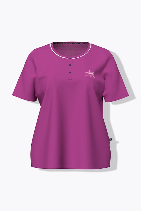 Pyjama, dreiteilig, Karomuster, Rundhals, Halbarm